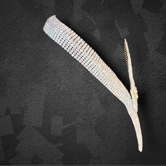 NEW Silvertone Metallic Serpent Snake CZ Crystal Encrusted Choker Necklace - Picture 9 of 16